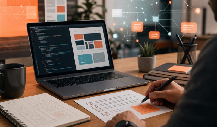 Produção web com apoio de IA, revisão humana e checklist de qualidade